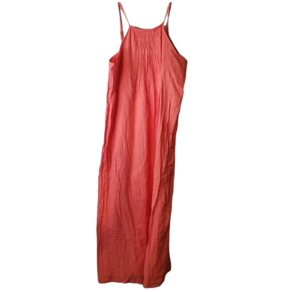 Woven by Synergy 100% Organic Cotton Coral Maxi Sundress Large